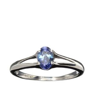 Just in- tanzanite, Sterling silver and platinum ring